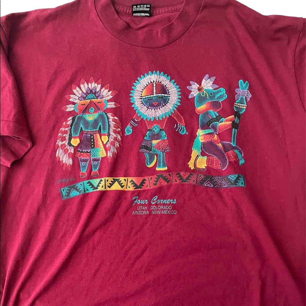 Vtg Single Stitch 4 Corners Tribal Shirt Size XL